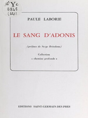 cover image of Le sang d'Adonis